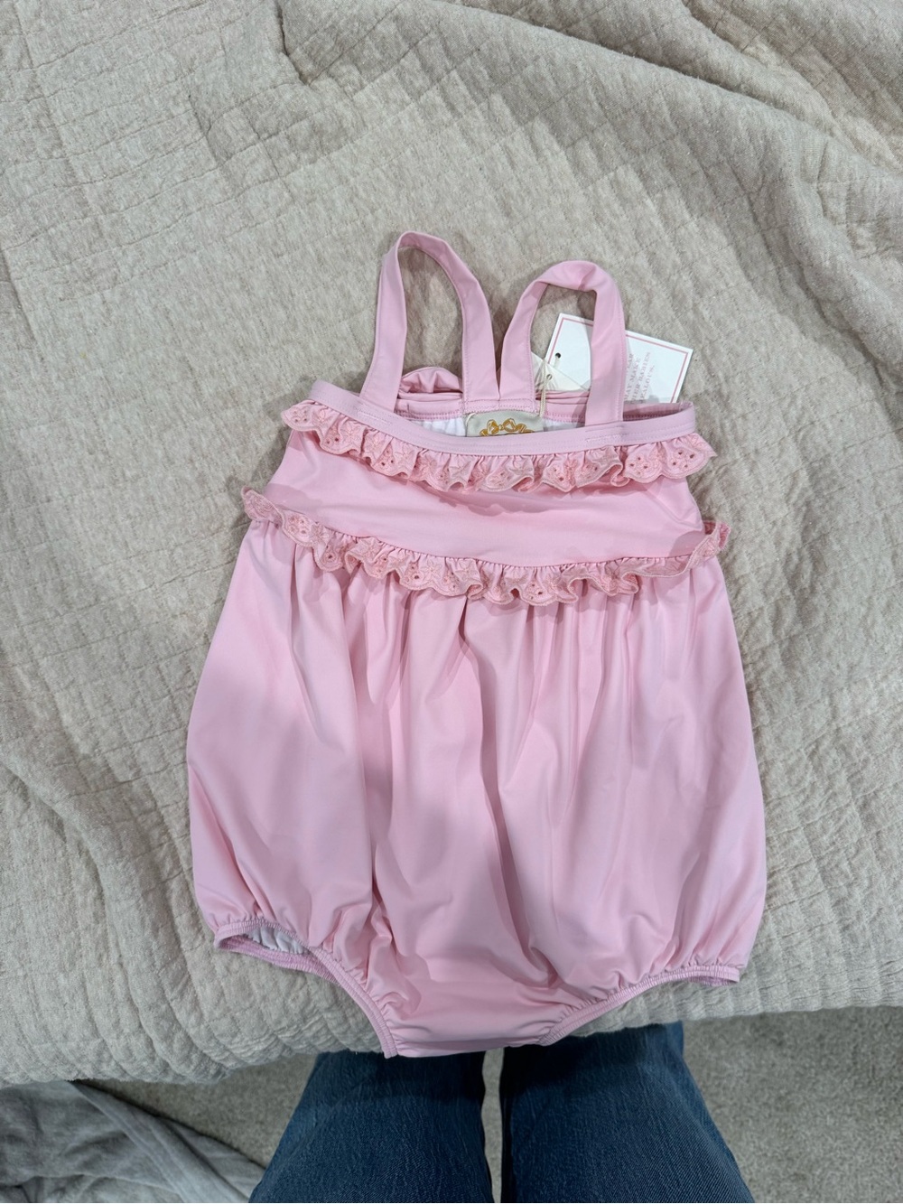 The Beaufort Bonnet Company Pink Ruffle Bubble Swimsuit